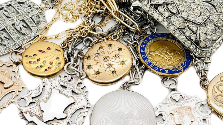 Vintage Necklaces & Antique Lockets in gold and sterling silver carefully crafted by hipV modern vintage jewelry in Connecticut. 