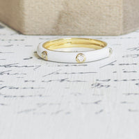 White Enamel Band Ring