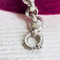 Everyday silver chain link bracelet with vintage-style clasp