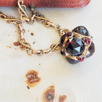 14k Gold Garnet Orb Necklace