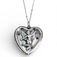 Sterling Silver Cupid Starburst Pendant Necklace
