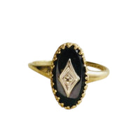 10k Gold Black Onyx Diamond Ring