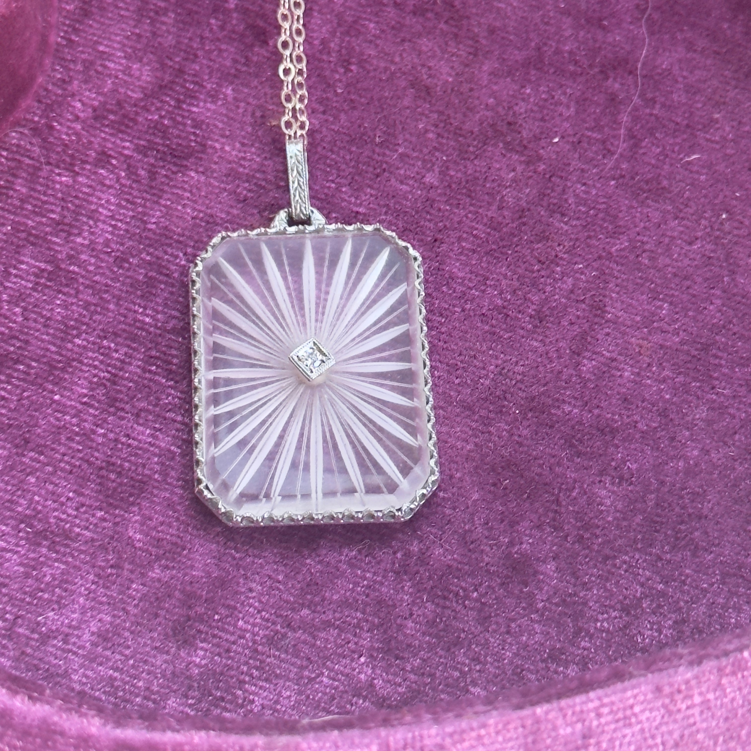 Camphor Glass Diamond Necklace – hipV Modern Vintage Jewelry