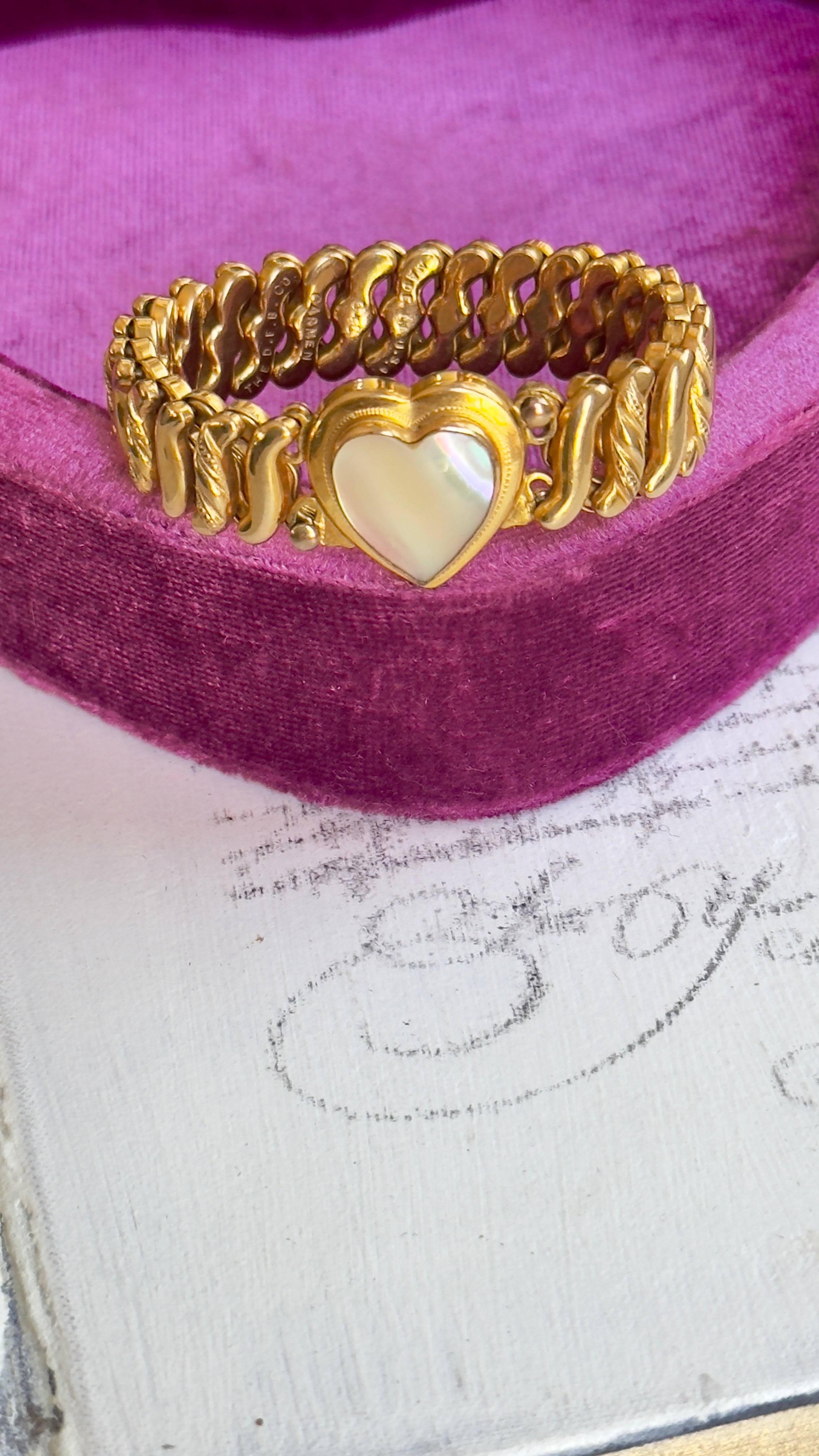 Vintage WWI & WWII Sweetheart Bracelet – Mother-of-Pearl Heart