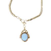 14k Gold Agate Fob Pendant