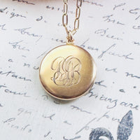 Guilloché Enamel Sunburst Locket Necklace on 14k Gold Paperclip Chain, 18”