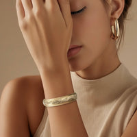 Gold-Filled Etched Bangle Bracelet