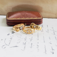 Edwardian Buckle Ring | Birmingham 18K Yellow Gold | Rose Cut Diamond