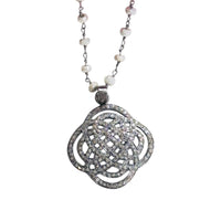 modern pavé diamond pendant
