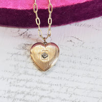 14K gold diamond locket