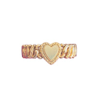 American Queen vintage sweetheart locket expansion bracelet in gold filled metal by Pittman and Keeler