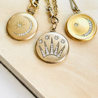Antique Crescent Moon Lockets