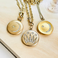 Antique Crescent Moon Lockets