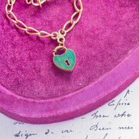 Antique Gold Padlock Neckalce