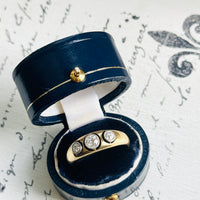 Circa 1920 diamond ring displayed in a vintage-style ring box