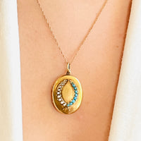 Turquoise and Seed Pearl Locket