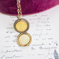 Art Nouveau Crescent Moon Locket with Paste Stones