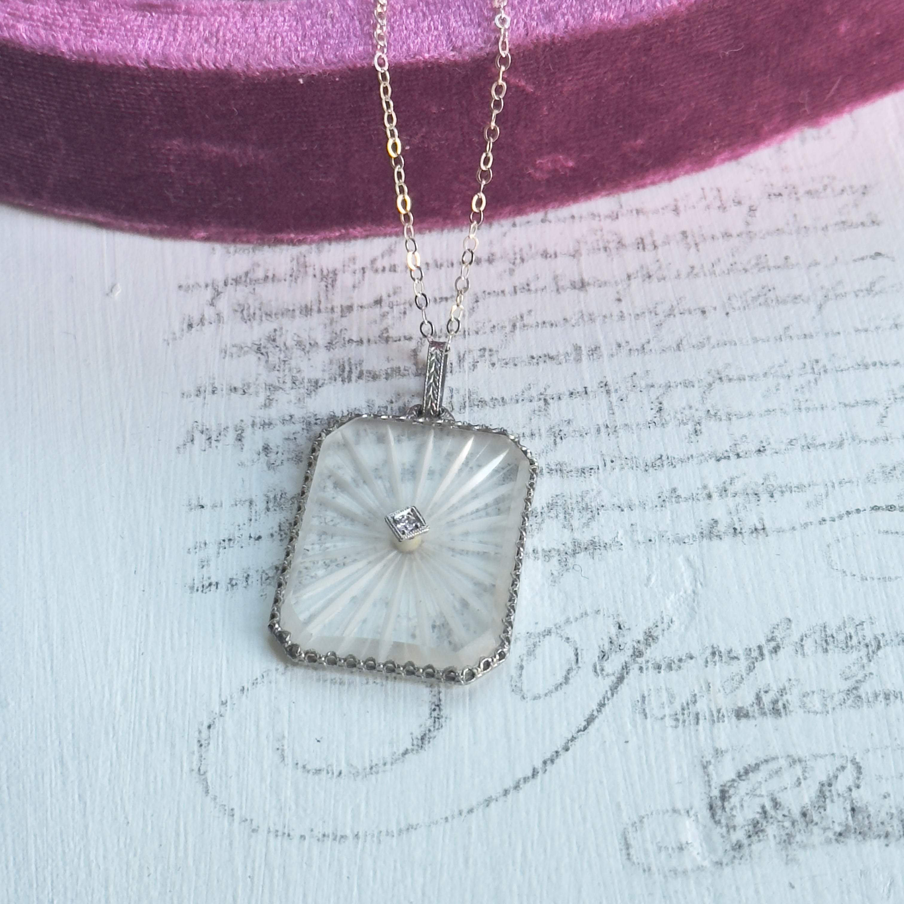 Camphor Glass Diamond Necklace – hipV Modern Vintage Jewelry