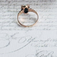 Antique 10k Seed Pearl & Turquoise Ring — Size 7