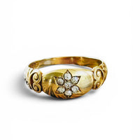 Gold Diamond Cluster Ring