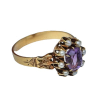 Amethyst and Seed Pearl Ring