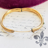 Interior view of Winard hinged bangle bracelet marked 12k GF