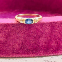 Sapphire Diamond Ring 10K Gold Size 6.5