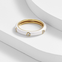 White Enamel Band Ring
