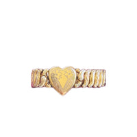Vintage American Queen sweetheart bracelet by Pitman and Keeler with etched floral heart