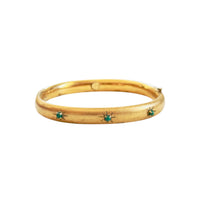 Vintage Winard gold filled hinged bangle bracelet with turquoise starburst details