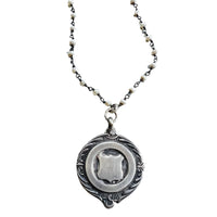 Sterling Silver Watch Fob Necklace • Antique British Sterling Watch Fob