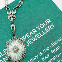 Art Deco Camphor Glass Necklace by hipV Modern Vintage Jewelry.