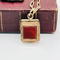 Carnelian Watch Fob Necklace