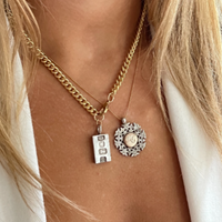 British Sterling Silver Rose Gold Pocketwatch Fob Necklace