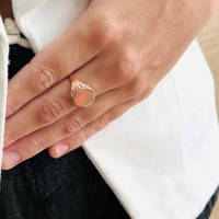 Vintage rose gold oval ring with Monogram design by hipV Modern Vintage Jewelry.