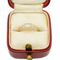 14k Gold Emerald Cut Diamonette Ring • Stacking Ring