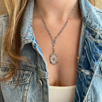 Antique art deco camphor glass necklace with rhinestones by hipV Modern Vintage Jewelry.