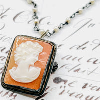 Vintage Shell Cameo Necklace • Cameo Necklace • Layering Necklace
