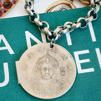 Antique Coin Necklace, Qing Dynasty Coin Necklace by hipV Modern Vintage Jewelry.