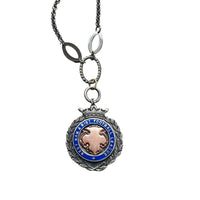 Blue Enamel Sterling Silver Pendant