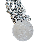 Vintage coin necklace Qing Dynasty pendant by hipV Modern Vintage Jewelry.