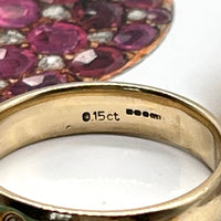 Minimalist jewelry with gold vintage ring featuring 3 diamonds.