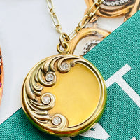 Art Nouveau Locket and Repousse Antique Photo Necklace by hipV Modern Vintage Jewelry.