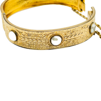 Vintage Antique Etched Bracelet With Pearl Accents by hipV Modern Vintage Jewelry.