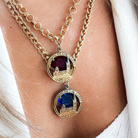 Antique necklace featuring detailed image of Notre Dame De La Garde in Marsielle, France.