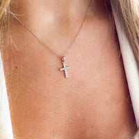 Vintage White Gold Cross Necklace 14K by hipV Modern Vintage Jewelry