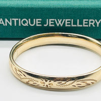 Antique Etched Gold Filled Floral Bracelet by hipV Modern Jewelry.