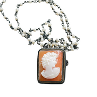 Vintage Shell Cameo Necklace • Cameo Necklace • Layering Necklace
