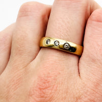 Vintage gold trilogy diamond ring band by hipV Modern Vintage Jewelry.