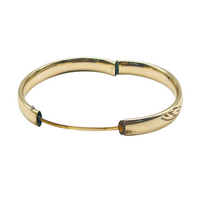 Vintage Bangle Bracelet with etched floral design.